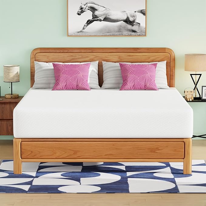 PayLessHere 12 Inch Gel Memory Foam Mattress Medium Firm Mattresses CertiPUR-US Certified Bed-in-a-Box Pressure Relieving California King Size,Fiberglass Free，White