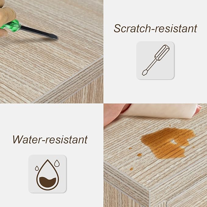 Wood File Cabinet 2 Drawer, Wooden File Cabinets with Hanging Bars for Letter Size, Samll Filing Cabinets for Home Office, Beige