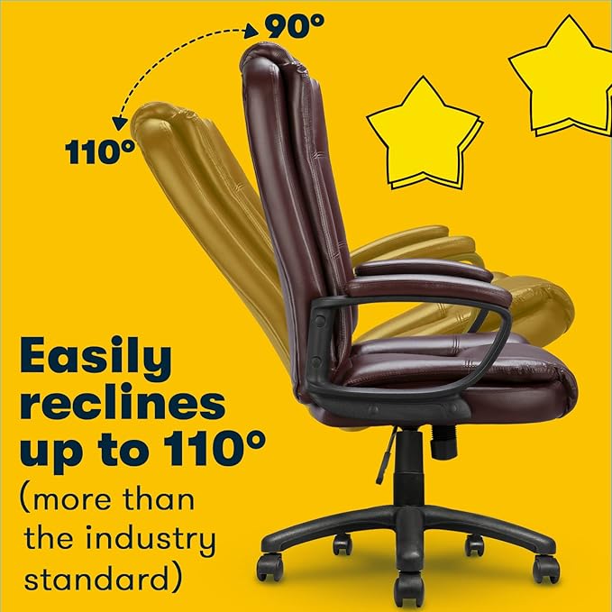 OFIKA Home Office Chair, 400LBS Big and Tall Chair Heavy Duty Design, Ergonomic High Back Cushion Lumbar Back Support, Computer Desk Chair, Adjustable Executive Leather Chair with Armrest