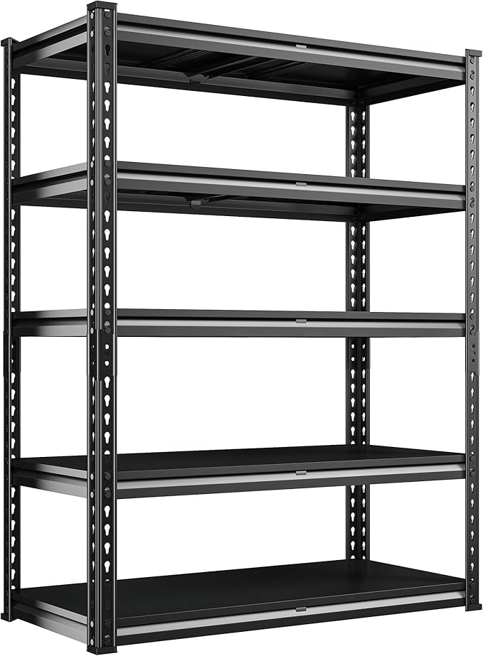 REIBII 3000LBS Garage Shelving 72" H Storage Shelves Heavy Duty Adjustable Metal Shelves for Storage Industrial Metal Shelving for Pantry Kitchen Basement