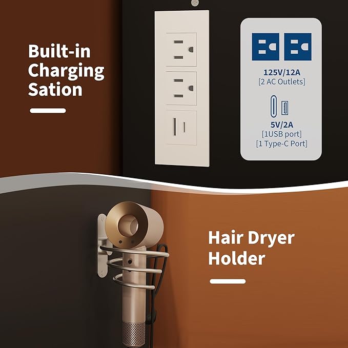 Vanity Desk with Large Mirror and Lights, Makeup Vanity Desk Set with Power Outlet, Stool, 10 Drawers Storage, Magnifying Glass, Hairdryer Holder, 3 Lighting Color Adjustable for Bedroom (Black)