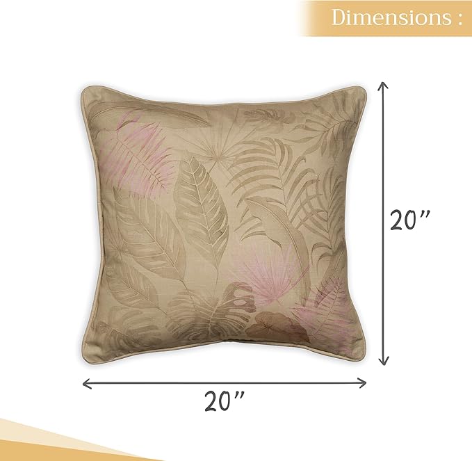 Maison d' Hermine Decorative Pillow Covers 20x20 Inch Square 100% Cotton Throw pillow Covers with invisible Zipper Cushion Case for Living Room Couch, Chair, Sofas, Bedroom, Home (Creole - Olive Grey)