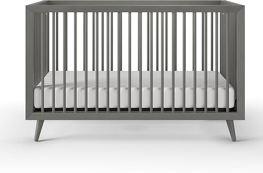 Child Craft Cranbrook 4-in-1 Convertible Crib, Baby Crib Converts to Day Bed, Toddler Bed and Full Size Bed, 3 Adjustable Mattress Positions, Non-Toxic, Baby Safe Finish (Lunar Gray)