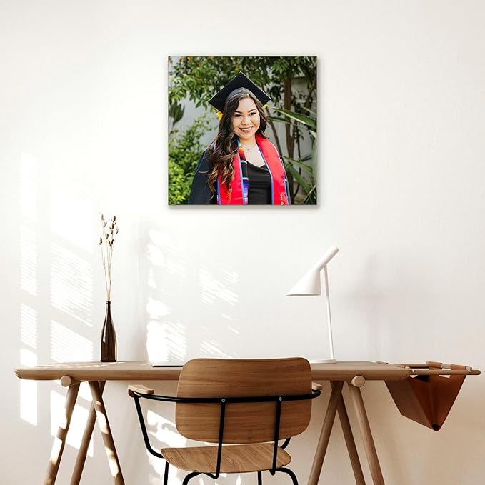 Custom Graduation Canvas Prints with Your Photos,Graduation Decorations, Personalized Graduation Canvas Wall Art Gifts Idea for Daughter, Son, Sibling or Friend (12" X 12")