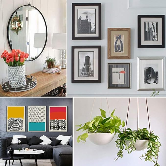 20 pcs Heavy Duty Picture Hooks, FUZANWJ Professional Picture Hangers Support up to 100lbs, Large Picture Hanging Kit on Wooden/Drywall for Canvas, Office Pictures, Clock, House Decoration