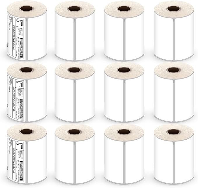 2640 Labels/12 Rolls Postage Shipping Labels 4"x6" Compatible with Dymo 4XL 1744907, 1755120, Direct Thermal Labels White Perforated Shipping Label, BPA Free
