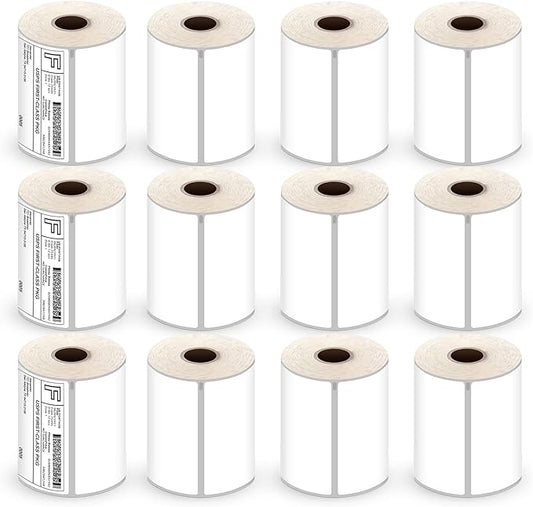 2640 Labels/12 Rolls Postage Shipping Labels 4"x6" Compatible with Dymo 4XL 1744907, 1755120, Direct Thermal Labels White Perforated Shipping Label, BPA Free