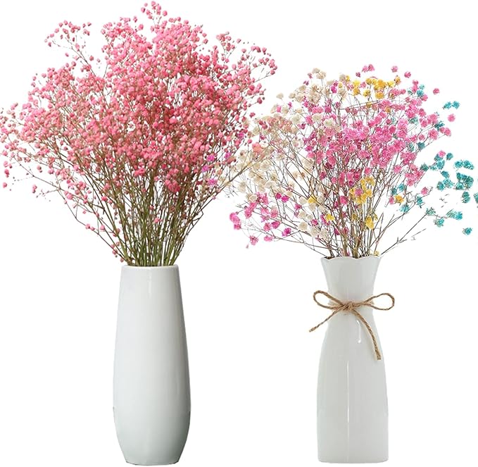 2 Ceramic Vase White Flower Vase for Home Decor Modern 7.9 inch Mini Vase for Table Shelf Home Decor Vase for Fireplace Bedroom Kitchen Living Room Wedding Office Desk Birthday Gifts