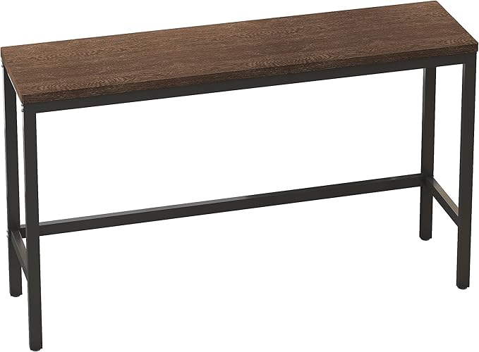 Harper & Bright Designs 4-Piece Dining Set with Long Table & 3 Stools, Space-Saving Design, for Kitchen/Living Room, Dark Brown