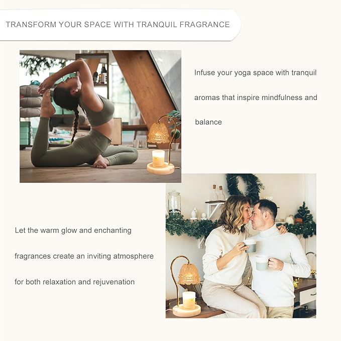 Candle Warmer Lamp with Timer & Dimmer, Electric Candle Lamp Warmer with 2 Bulbs for Scented Candle, Home Decor Gift for Her, Mother’s Day Gift (Milk Tea)