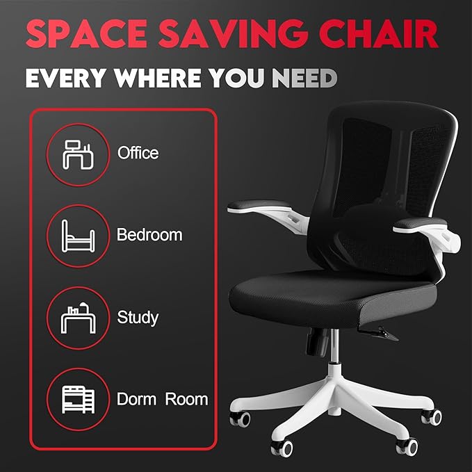 Ergonomic Office Chair - Comfy Desk Chairs with Wheels and Arms, 400LB Heavy Duty Mesh Computer Chairs with Comfortable Lumbar Back Support for Home Office, Study, Bedroom and College Dorm