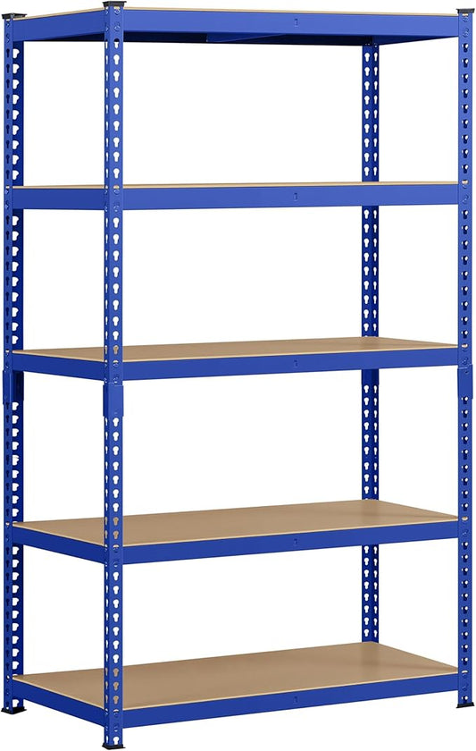 Yaheetech Storage Shelves 5 Tier Garage Shelving Heavy Duty Garage Shelves Adjustable Metal Shelving Unit Utility Rack Industrial Shelving for Warehouse Pantry Closet, 35.5″W × 17.5″D × 72″H, Blue