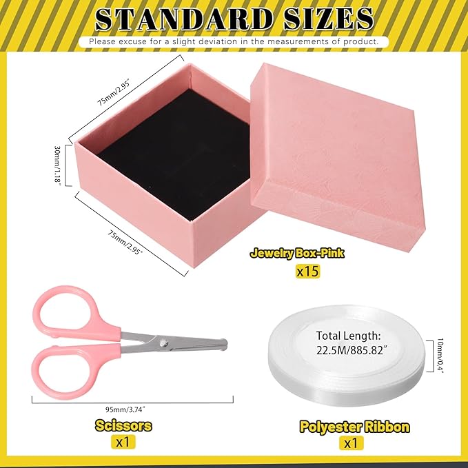 Glarks 17pcs 2.95 x 2.95in Jewelry Gifts Boxes Kit, Pink Fan Shaped Jewelry Boxes for Ring Earring Jewelry, Christmas, Birthday, Anniversaries, Valentine’s Day, Mother’s Day and Other Festivals