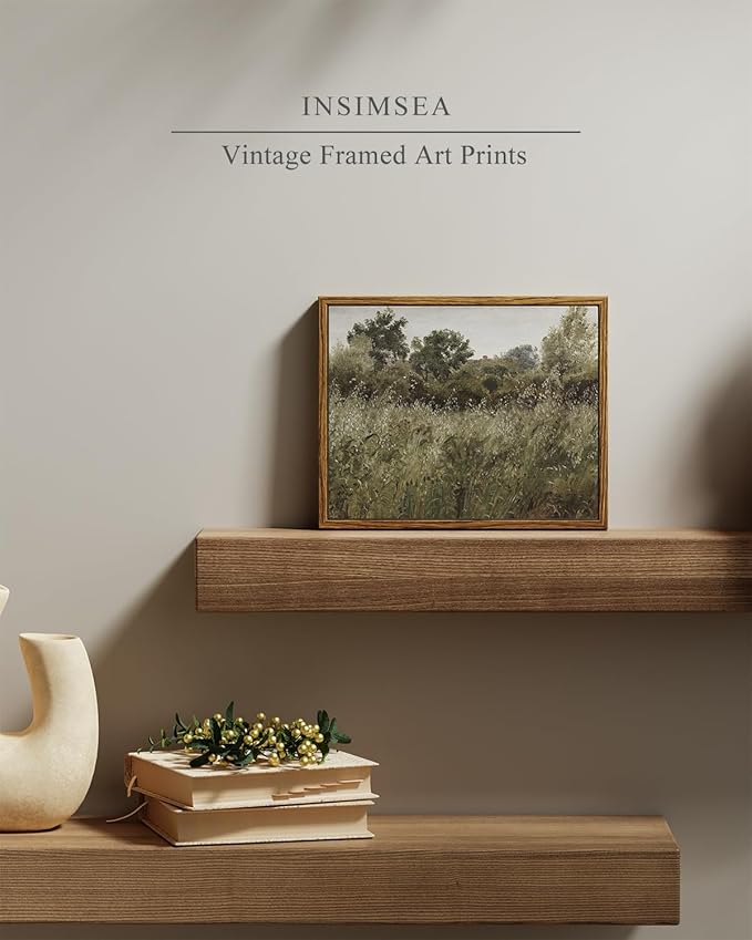 InSimSea Framed Canvas Wall Art Vintage Decor, Small Canvas Wall Art, Living Room Desk Decor, Vintage Farmhouse Wall Decor for Bedroom Living Room, Ready to Hang Wall Artwork, 8"x10"