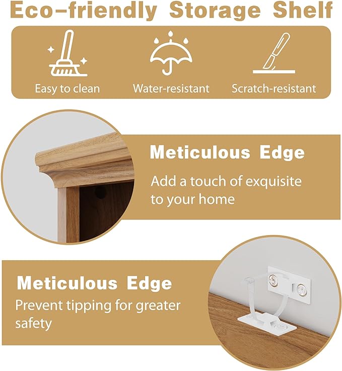 blini 3-Shelf Bookcase Wooden Bookshelves 33in Wide Floor Standing Display Storage Shelves Oak Bookcase for Home Office, Living Room, Bed Room