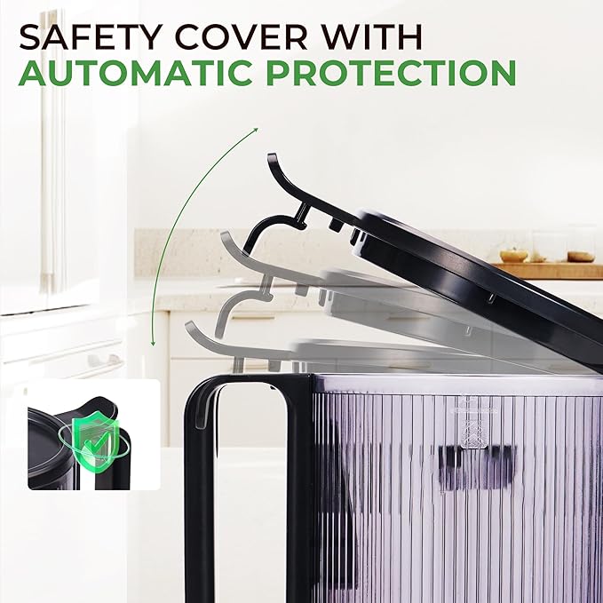 Masticating Juicer with 250W DC Motor, 5.4" Wide Feed Chute, Slow Cold Press Juice Extractor for Whole Fruits & Vegetables, High Juice Yield, DC-Black