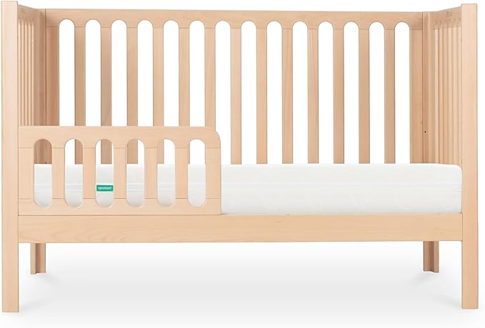 Newton Baby Galileo Standard Crib, Solid Beech Wood in Natural Color, 3-in-1 Convertible Crib with Toddler Bed Conversion Kit, Ultra-Safe Non-Toxic Finish