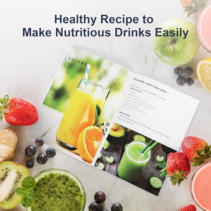 KOIOS Smoothie Blender, 900W Personal Blender for Shakes and Smoothies for Kitchen with 2 No-BPA 22oz Portable Cups, Single Serve Smoothies Maker Mixer for Juices, Nutritious Recipe (Grey Blue)