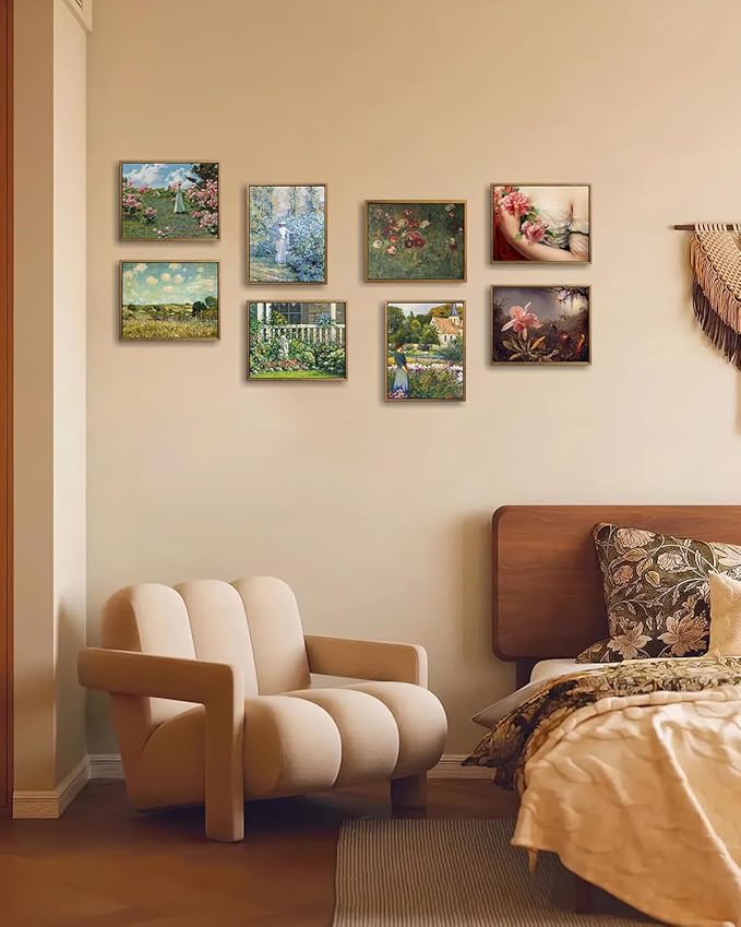 Rustic Autumn Fall Floral Pumpkin Wall Art Decor, Fall Floral Botanical Print for Thanksgiving Decorations, Autumn Wall Art Print for Farmhouse Living Room Bedroom Fall Decor, Ready to Hang