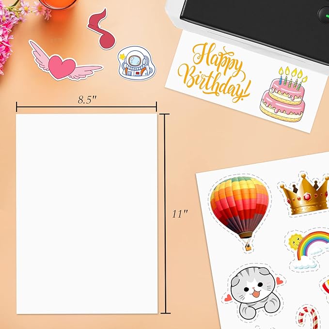 500 Full Sheet Stickers, 8.5" x 11", 500 Labels