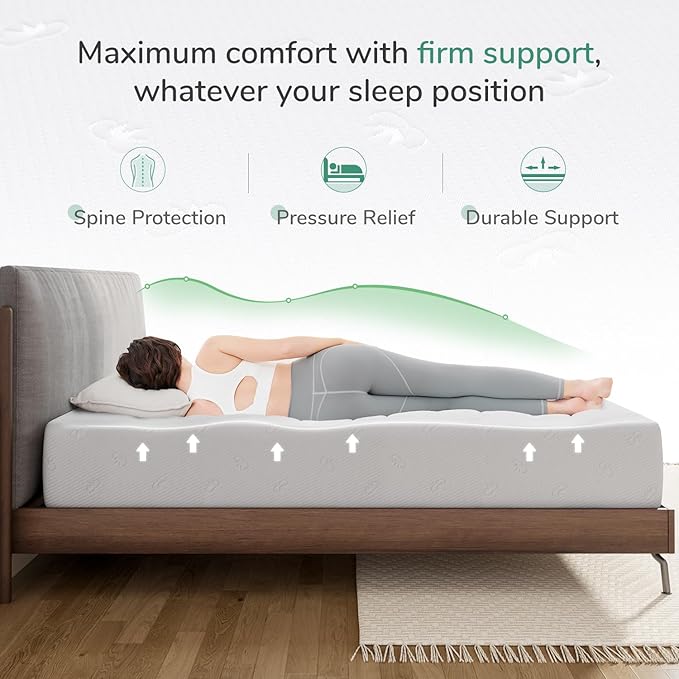 Novilla Twin Mattress, 6 Inch Twin Memory Foam Mattress for Pressure Relief & Comfort Sleep, Removable Washable Cover,CertiPUR-US Certified Mattresses in a Box，Medium Firm