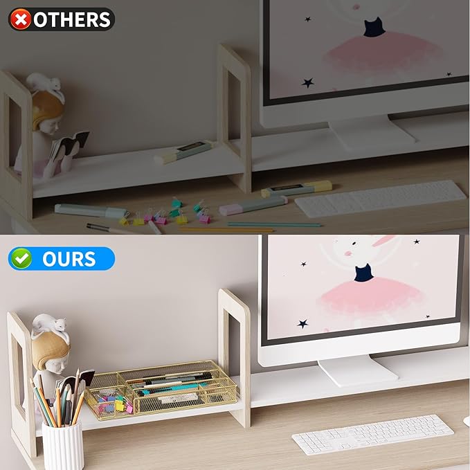 Desk Drawer Organizer Tray, Office Drawer Organizer, Desk Accessories & Workspace Organizers, Suitable for Tools, Pencils, Office Supplies Storage (Gold)