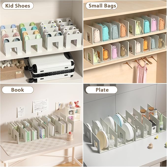 Kids Shoe Rack - 4 Pack Shoe Organizer for Toddlers & Children, Space-Saving Nursery Shoe Storage Shelf, Small Baby Shoes Display Rack for Closet/Entryway, for Desk File Book Organizer(White)