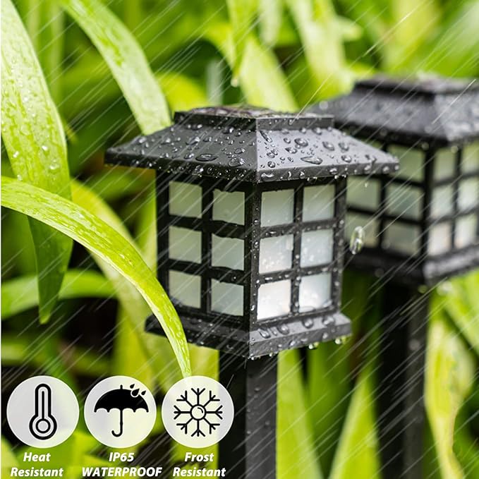 Solar Outdoor Lights,12 Pack LED Light Outdoor Waterproof, Solar Walkway Lights Maintain 8 Hours of Lighting for Your Garden, Landscape, Path, Yard, Patio, Driveway