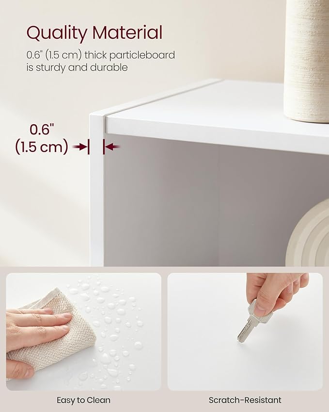 VASAGLE Set of 2 Bookshelves, 30 Inches Wide, 5-Tier Open Bookcases with Adjustable Storage Shelves, Floor Standing Units, Cloud White ULBC175T14-2