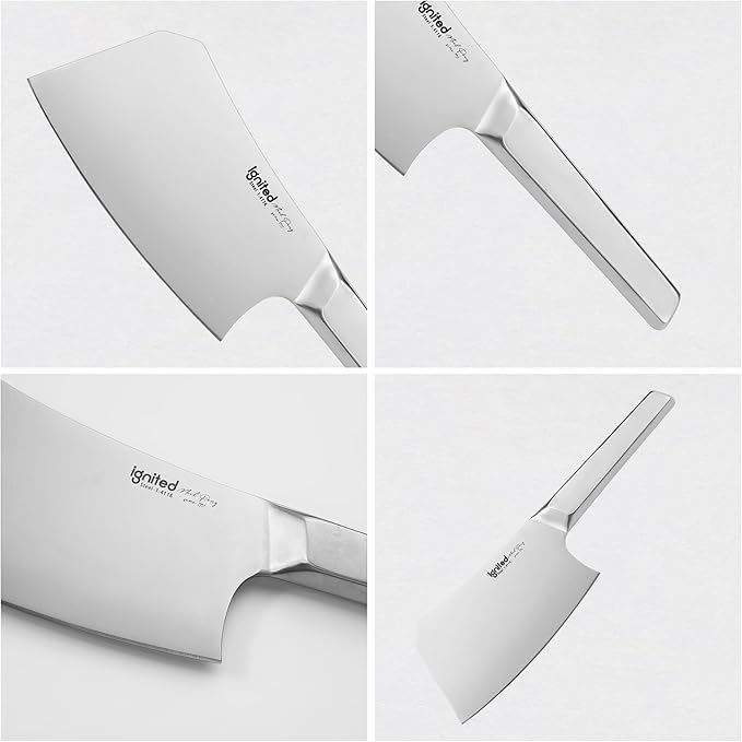 7 inch Meat Cleaver, One-piece Full Metal Cleaver Knife, Heavy Duty Butcher knife, German 1.4116 High Carbon Stainless Steel kitchen Knife, Chopping Knife for Meat, Bone, Lamb Chops