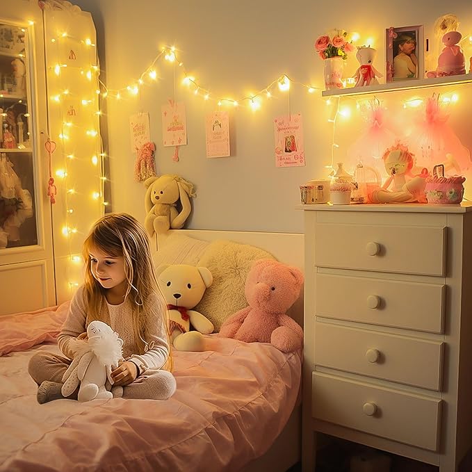 JMEXSUSS 400 LED String Lights Indoor Outdoor Waterproof, 132 ft Warm White Christmas Lights Plug in with Remote, 8 Modes Led String Lights for Outside Patio Holiday Party Bedroom Classroom Decor