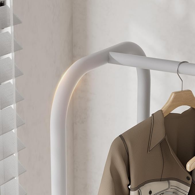 SINGAYE Clothes Garment Coat Rack Drying Clothing Racks Metal Freestanding for Hanging Clothes Portable Closet for Laundry Bedroom White