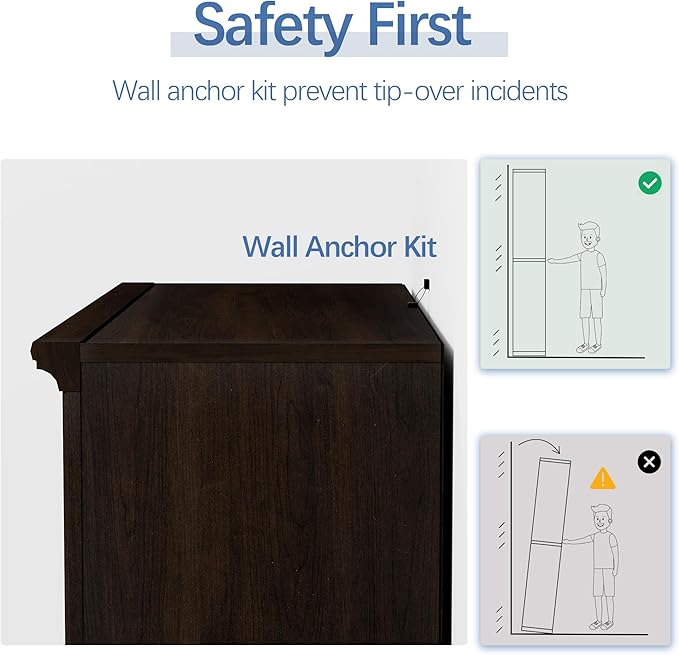 blini 3-Shelf Bookcase Wooden Bookshelves Dark Cherry 33in Wide Floor Standing Display Storage Shelves Tall Bookcase for Home Office, Living Room, Bed Room