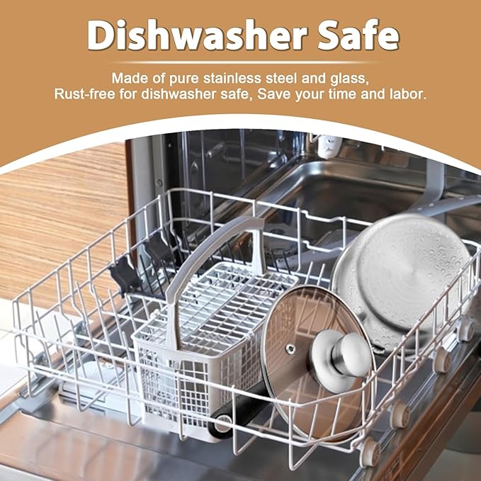 P&P CHEF 2QT Saucepan with Lid, Stainless Steel Saucepan, Small Sauce Pan for Kitchen Cooking Soup/Milk/Eggs/Noodles, Visible Glass lid & Bakelite Heat-Proof Handles, Dishwasher Safe & Healthy