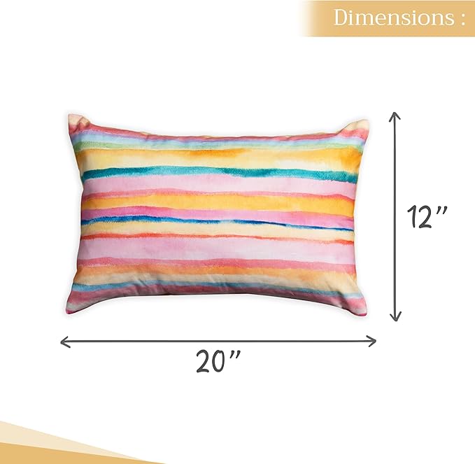 Maison d' Hermine Decorative Pillow Covers 12x20 Inch Rectangle 100% Cotton Throw Pillow Covers with Invisible Zipper for Living Room Couch, Chair, Sofas, Bedroom, Home (Hesperides - Bayadere)