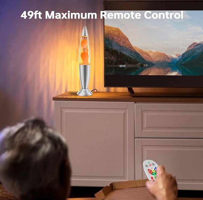 17 Color Liquid Motion Lamp LED Changing Lamp with Remote 16 Inch Large Blue Pink Green Red Purple Classic Relax Night Light Retro Big Table Lamp for Kids Adults Boys Room Home Decor