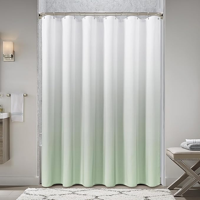 Naturoom Mist Sage Shower Curtains for Bathroom,Ombre Cloth Fabric Shower Curtain Set with 12 Hooks Denim Blue Bathroom Decor 72 x 72