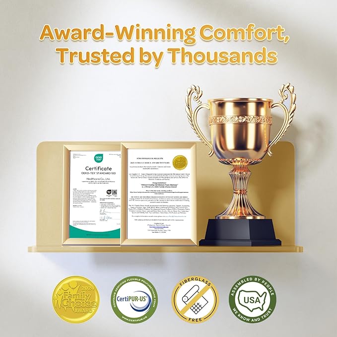 OhGeni 10 Inch King Size Mattress, Cooling Gel Memory Foam Bed Mattresses in a Box, Cool Touch Surface, Medium Feel, Ergonomic Support & Pressure Relief, CertiPUR-US Certified Foam, Designed in USA