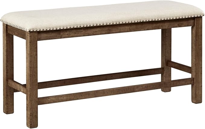 Signature Design by Ashley Morriville Counter Height Upholstered Dining Room Bench, Brown