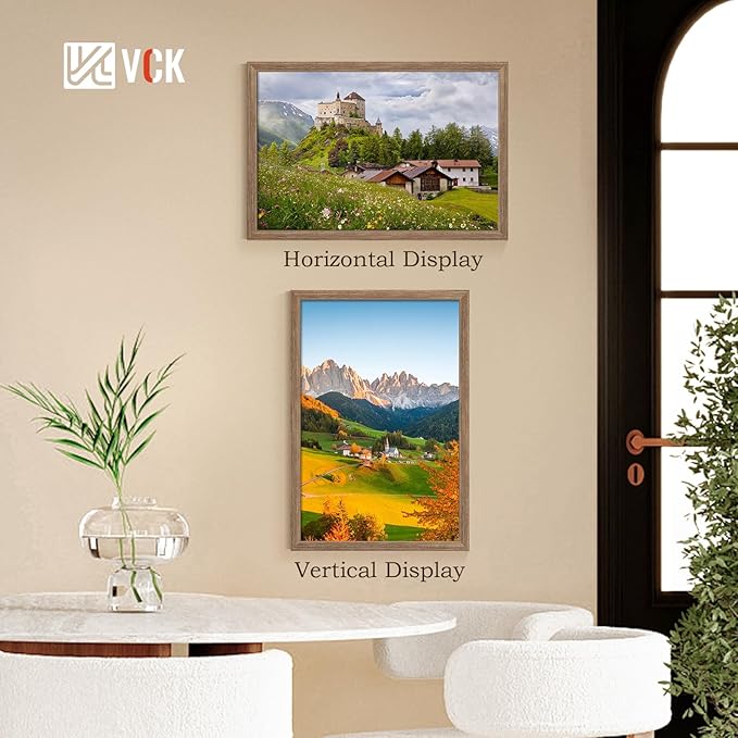 VCK 20x30 Poster Frame Set of 4 - Walnut, Gallery-Quality Wood Picture Frames, 1.1-Inch Wide Border, Polished Plexiglass, Vertical or Horizontal Wall Display for Photo/Art/Prints, Walnut