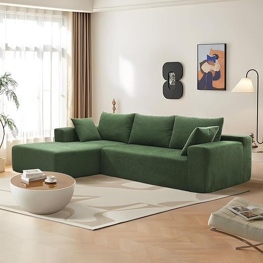109 X 68'' Sectional Sofa, Chenille Fabric L Shaped Couch, 3 Seat Corner Sofa, Modern Upholstered Couch with 2 Pillow Left Hand Lounge for Living Room, Office