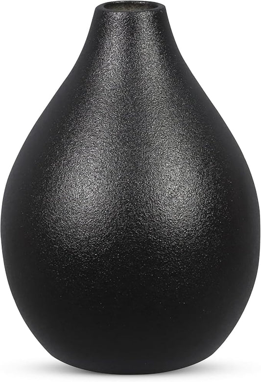 Young's Inc Stoneware Black Vase