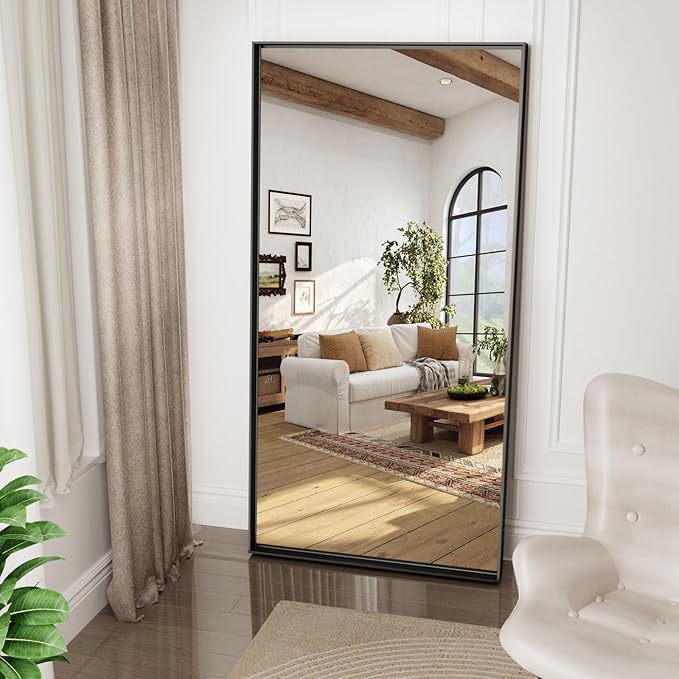 60x30 Inch Black Bathroom Mirrors for Over Sink, Rectangle Framed Mirrors, Vanity Mirror for Bathroom, Anti-Rust, Tempered Glass, Wall-Mounted Large Wall Mirror (Horizontal/Vertical)