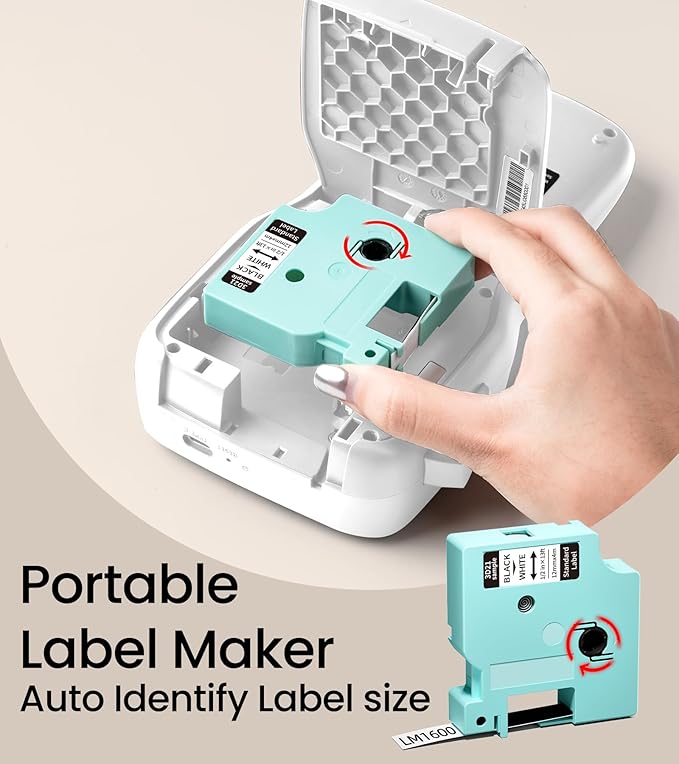 Label Maker Machine with-Tape, Handheld Rechargeable Label Maker with Keyboard, Simple Portable Labeler Machine with Backlit Screen, Labeling Machine for School Home Storage Office Organizing