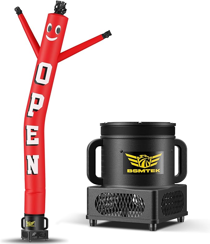 7FT Air Inflatable Waving Tube Man Set with Blower & Wheel, Air Puppet Dance Artist for Mall Opening, Amusement Park, Outdoor Decoration，New Open