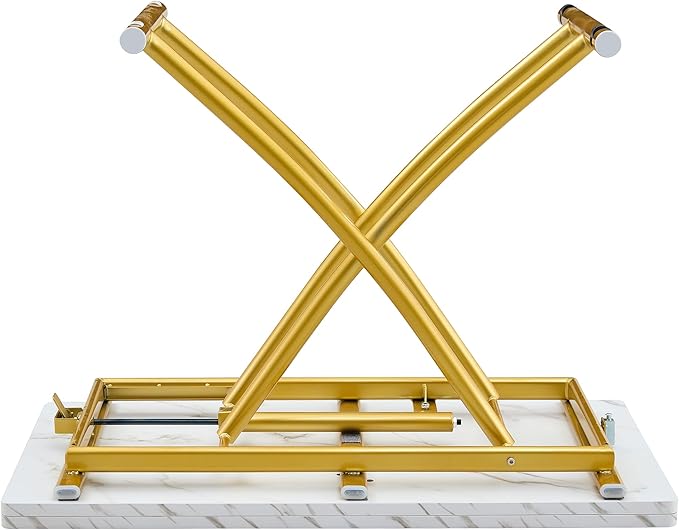 4 in 1 Folding Dining Table with Adjustable Lift Top & Wheels, Multi-Function Coffee Table to Dining Table for Apartments, Kitchens, Living Rooms, Scratch-Resistant & Easy Assembly