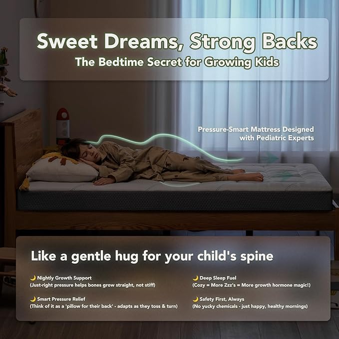 8 Inch Queen Memory Foam Mattress- CertiPUR-US Certified Foam Mattress in a Box -Medium Firm Support for Pressure Relief with Washable Bamboo Fiber Cover for Kid Single Bunk Trundle Bed