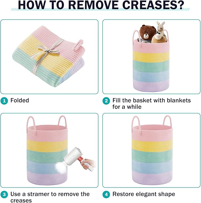 Laundry Hamper Basket, Woven 58L Tall Laundry Basket for Blanket Organizer- Clothes Hamper Baby Nursery Hamper for Blanket Storage in Bedroom