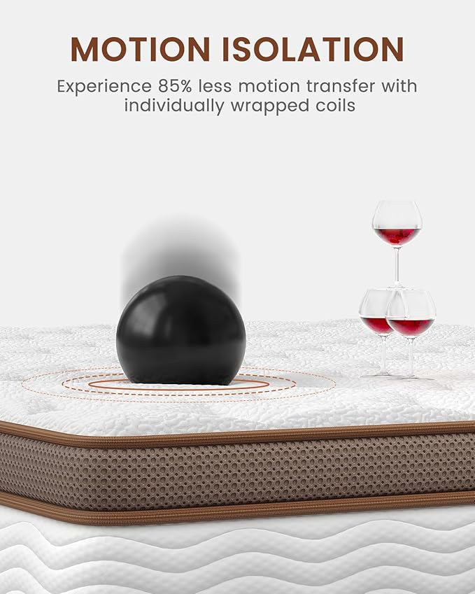 BedStory Firm King Mattress for Couples - 14 Inch Hybrid Mattress with Quiet Motion Isolation, Extra Spinal Support and Back Pain Relief - 800+ Pocket Springs, CertiPUR-US Certified