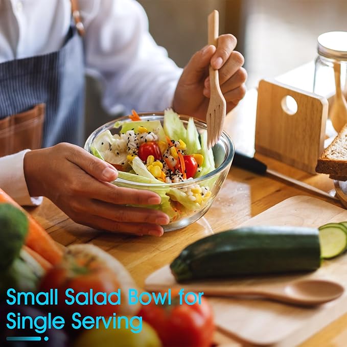 NUTRIUPS Glass Bowls Set Cereal Bowl Glass Salad Bowls Small Bowl for Kitchen (30oz-set of 2)